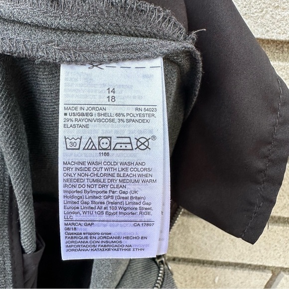 NWT Gap High Rise Wide Leg Crop Pants O-Ring Zip Gray - Picture 8 of 13